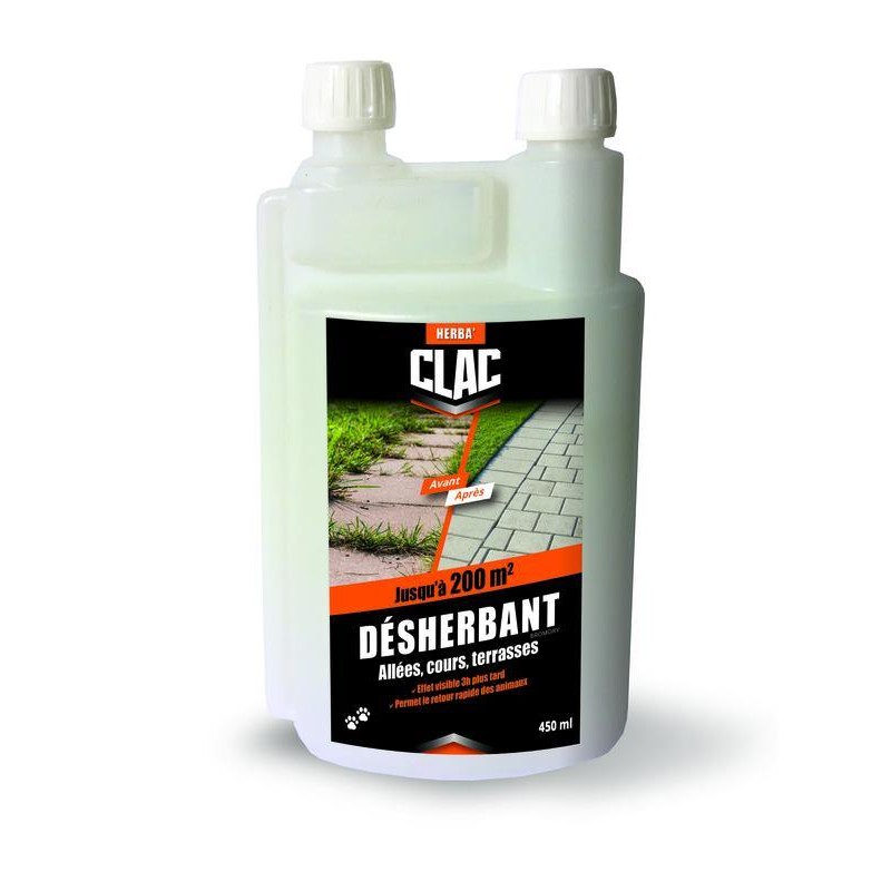 Désherbant Concentré BioContrôle Start - Élimine Mauvaises Herbes Allées & Terrasses - Effet Chrono 3H - Autodoseur 400ml