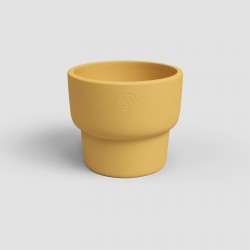 CACHE-POT ECHO HAUT 17CM JAUNE